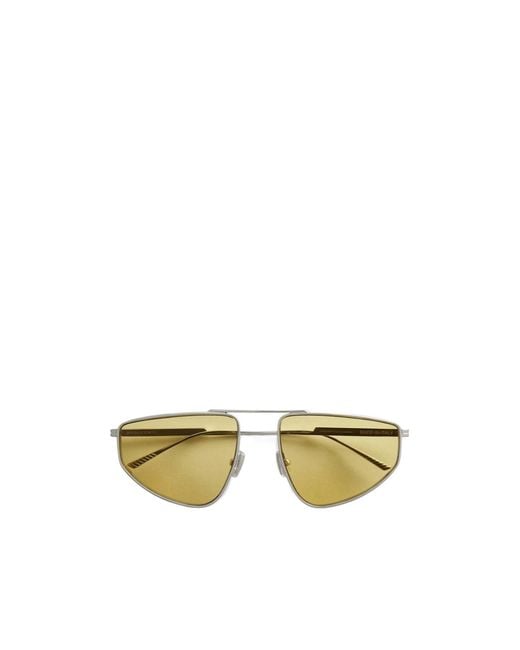 Bottega Veneta Metallic Eyewear Classic Aviator Sunglasses