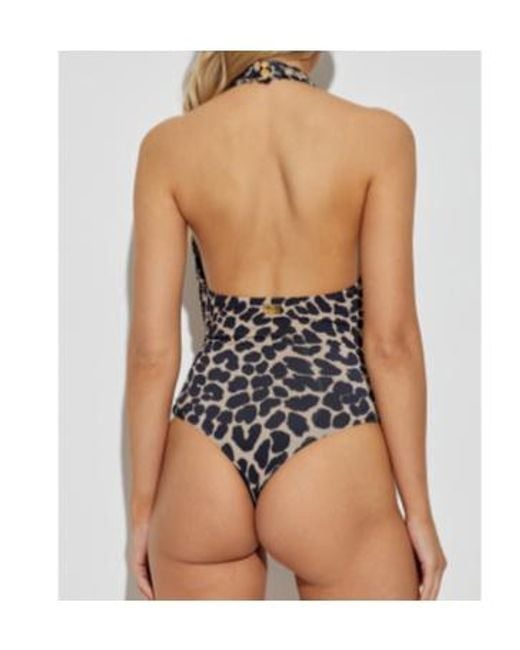 Balmain Black Leopard Printed One Piece Swimsuit
