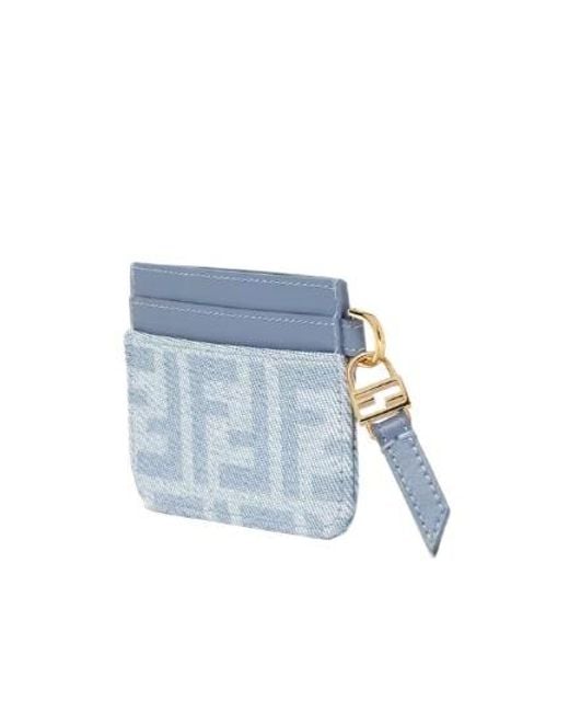 Fendi Blue Baguette Card Case