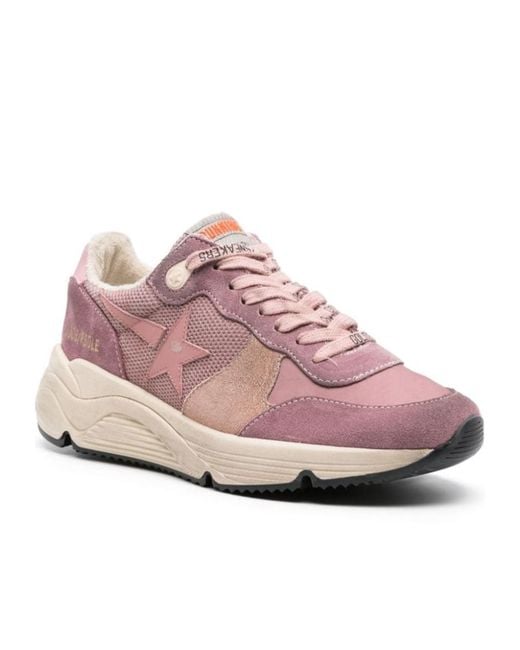 Golden Goose Deluxe Brand Pink Running Sole Lace-Up Sneakers