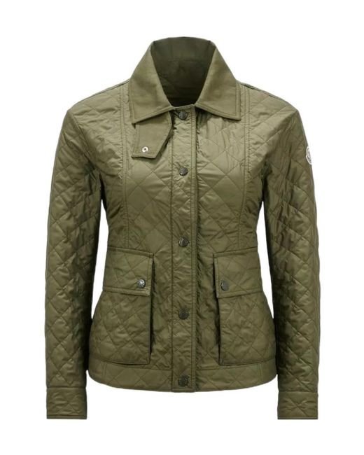 Moncler Green Galene Logo Patch Quilted Jacket