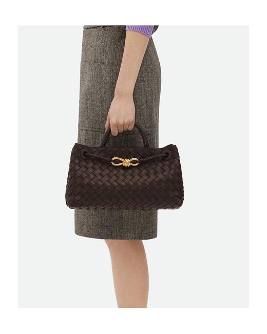 Bottega Veneta Black Small East-West Andiamo Top Handle Bag
