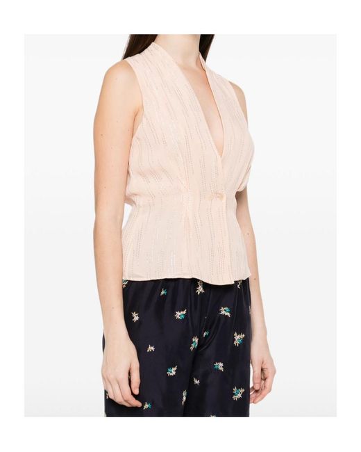 Forte_forte Pink Sleeveless Draped Top