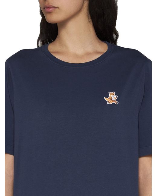 Maison Kitsuné Blue Aison Kitsuné Speedy Fox Patch Crewneck T-Shirt