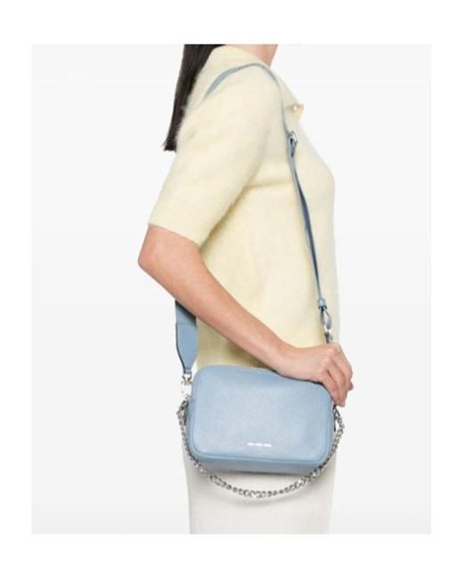 MICHAEL Michael Kors Blue Bryant Medium Pebbled Camera Crossbody Bag
