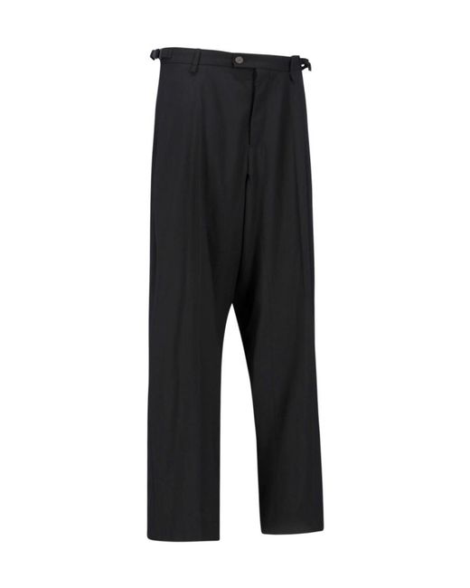 Balenciaga Black Loop Belted Wide-Leg Pants for men