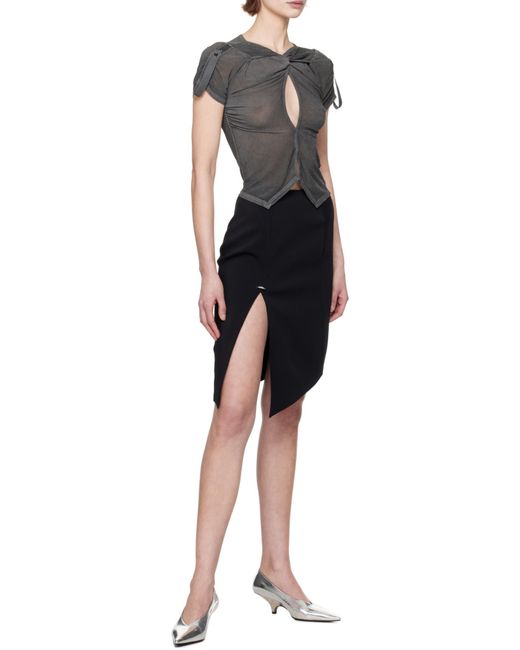 Mugler Black Pierced Midi Skirt