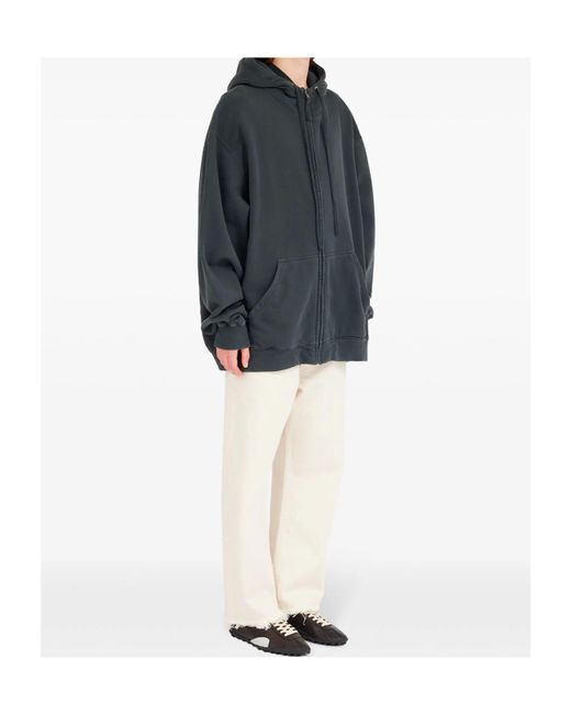 Maison Margiela Blue Stadium Zip-Up Hoodie for men