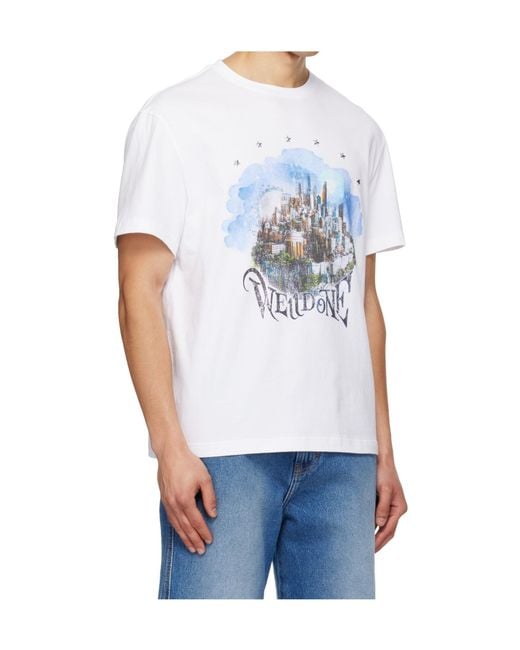 we11done White Crew Neck Short-Sleeved T-Shirt for men