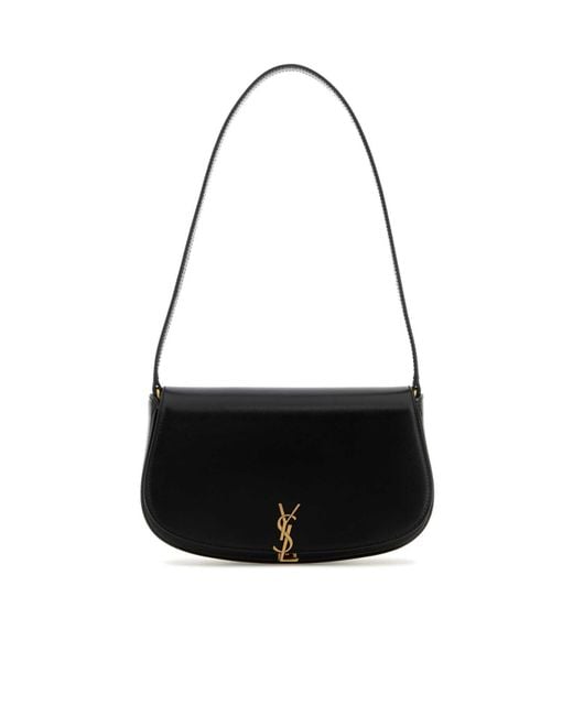 Saint Laurent Black Flap-Over Shoulder Bag