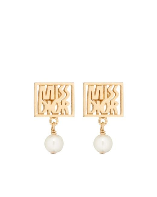 Dior White Miss Earrings