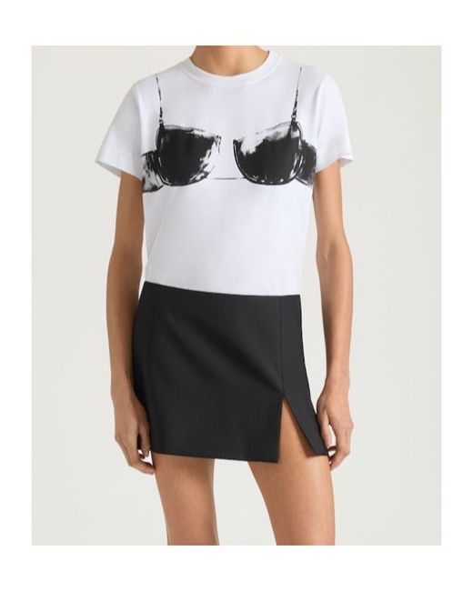 Givenchy White Cutaway Bra Printed Crewneck T-Shirt