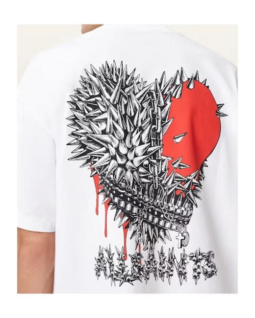 AllSaints White Chaste Graphic T-Shirt for men