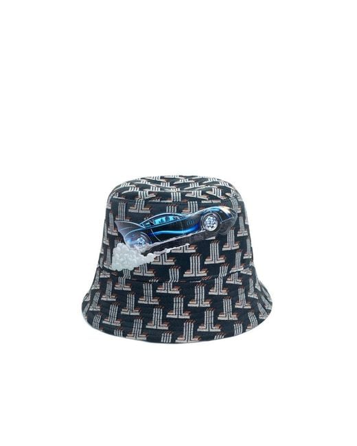 Lanvin Blue Reversible Batman-Print Bucket Hat for men