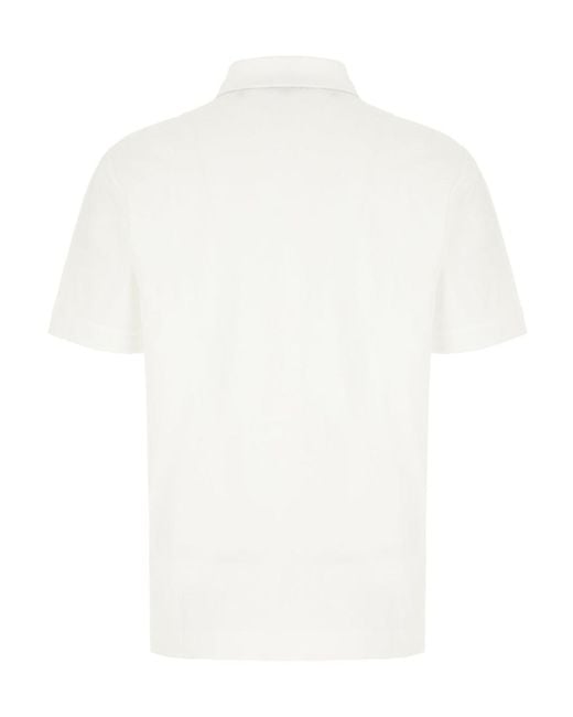 Boss White Logo-Detail Polo Shirt for men