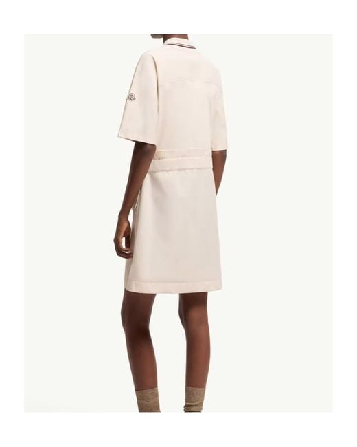 Moncler Natural Drawstring Crewneck T-Shirt Dress