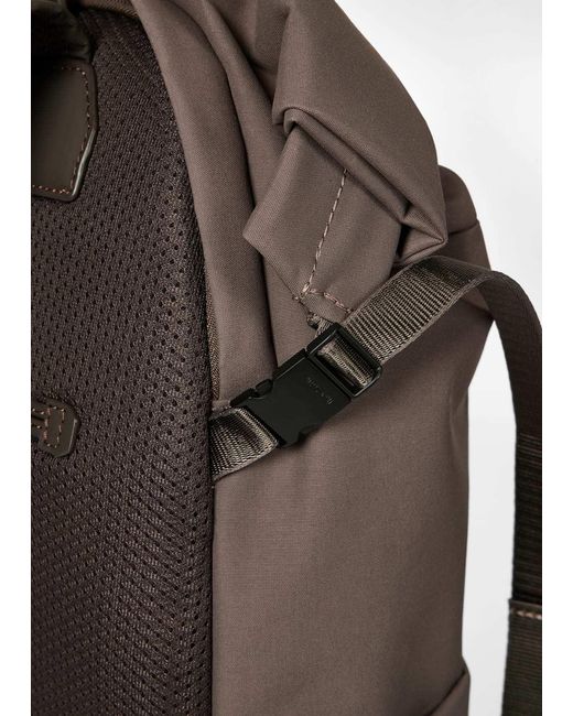 Paul Smith Brown Roll-Top Logo Backpack for men