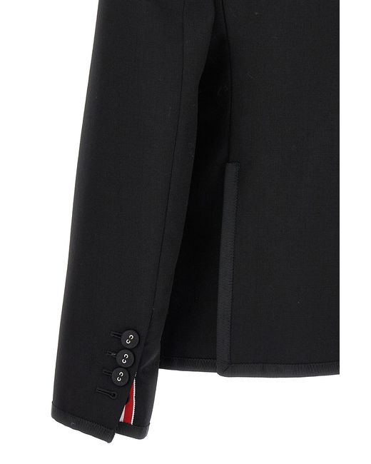 Thom Browne Black Notched-Lapel Fitted Jacket