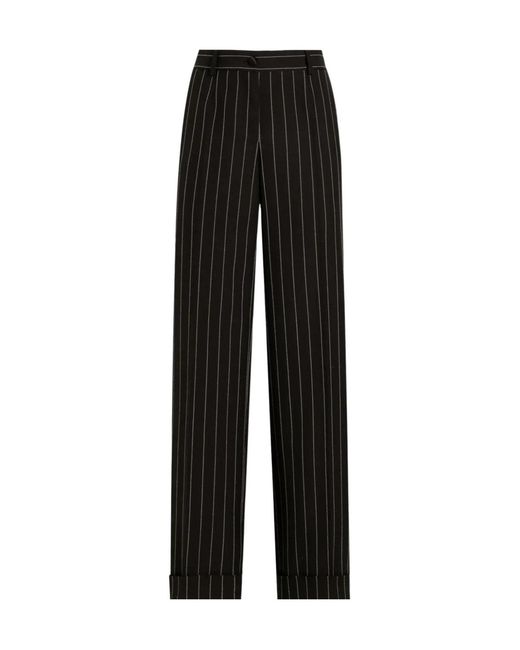 Dolce & Gabbana Black Straight Leg Pinstriped Pants
