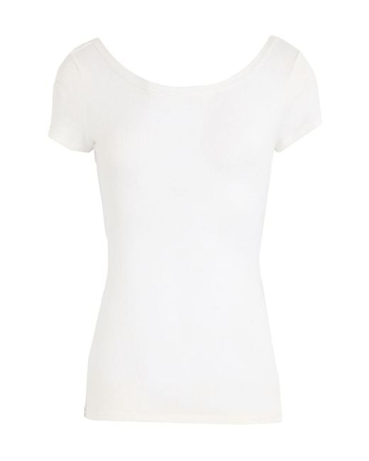 MAX&Co. White Lightweight Knit Short Sleeve Top