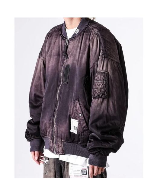 Maison Mihara Yasuhiro Black Aged Flight Zip-Up Jacket for men