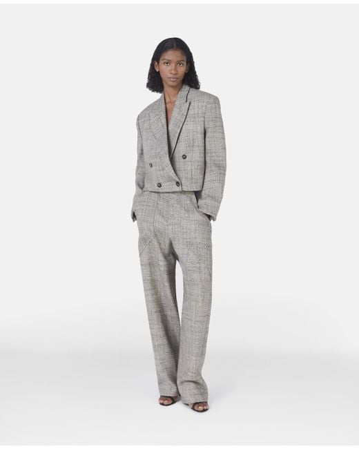Stella McCartney Brown Cropped Double-Breasted Blazer
