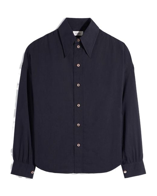 Lemaire Blue Pointed Collar Shirt