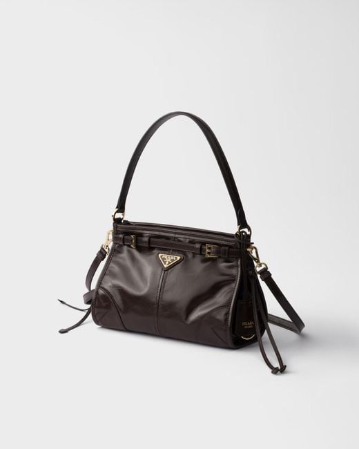 Prada Black Bonnie Logo Plaque Small Shoulder Bag