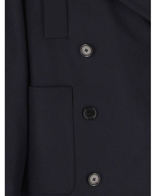 Barena Blue Double-Breasted Coat