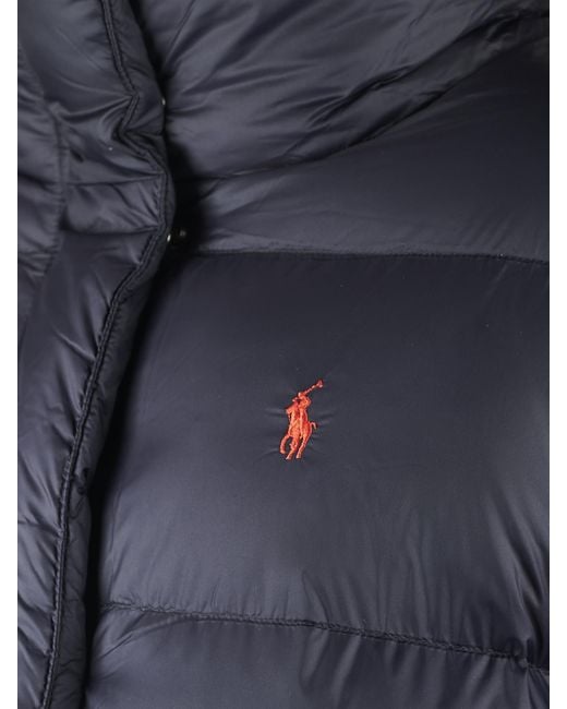 Polo Ralph Lauren Blue Logo Embroidered Puffer Jacket