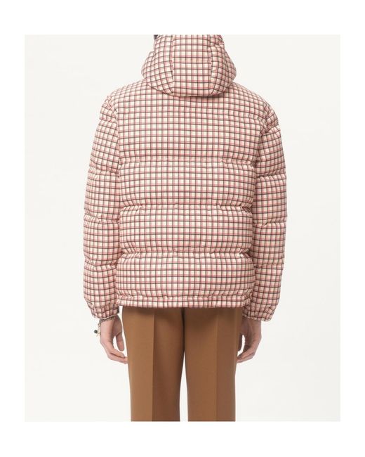 Valentino Pink Checked High Neck Coat for men