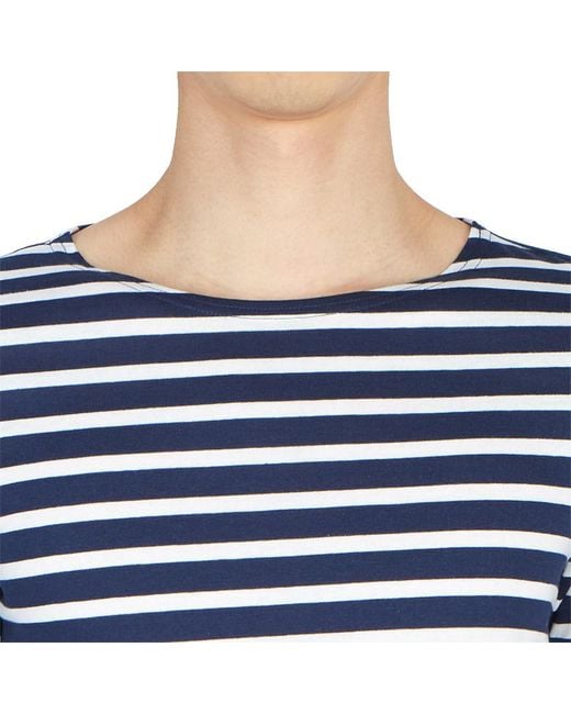 Saint James Blue Striped Short-Sleeved T-Shirt for men