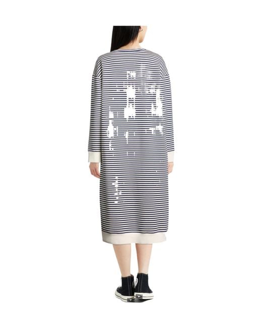 Max Mara Gray Versatile Minimalist Striped Dress