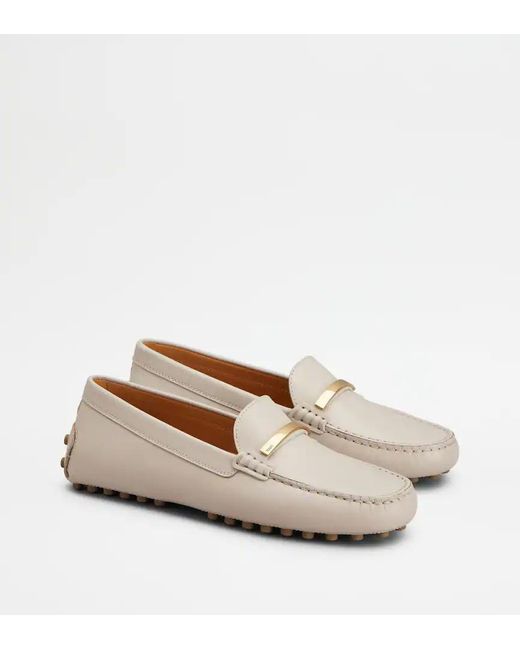 Tod's Gray Leather Loafers