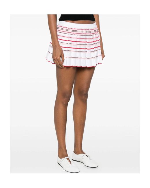 Amiri Pink Striped Pleated Mini Skirt