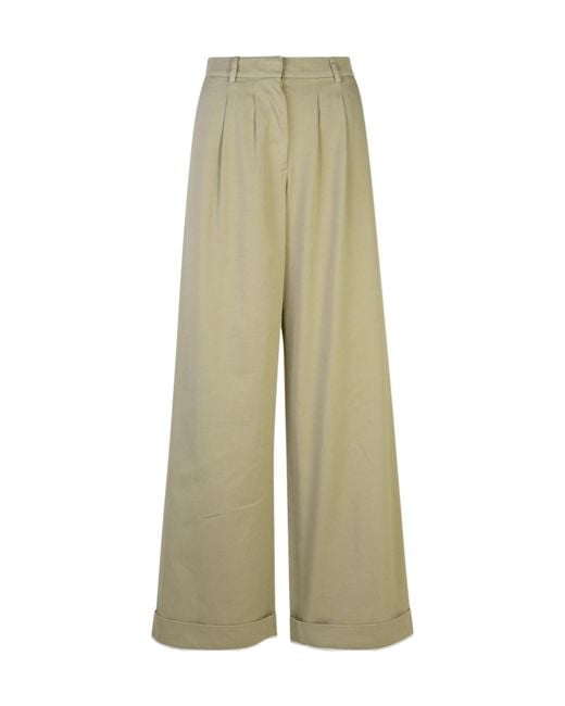 Palm Angels Green Gd Label Cuffed Pants