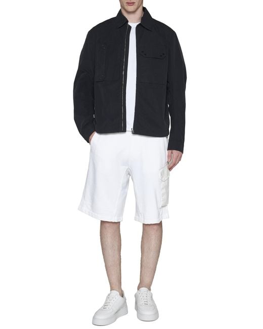 C P Company Blue Logo Patch Zipped Shirt Jacket for men