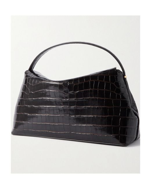 Totême Black Totême T-Lock Embossed Top Handle Bag