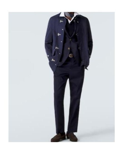 Dunhill Blue Collared Long-Sleeved Sweatshirt for men