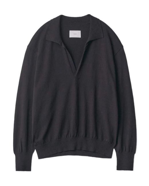 Ssstein Black Long-Sleeved Polo Shirt for men