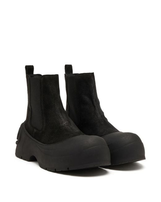 DIESEL Black Logo-Detail Toe-Cap Boots for men