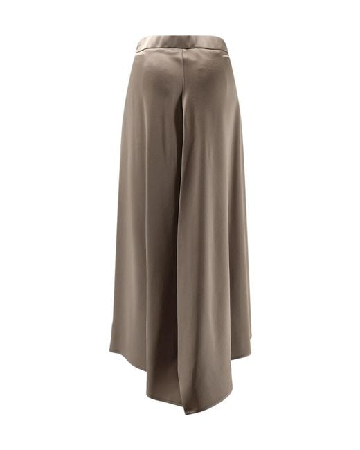 Alysi Brown Asymmetric Flared Skirt