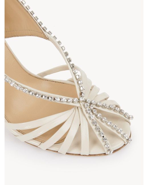Chloé White Chloé Leonie Embellished Almond Toe Pumps