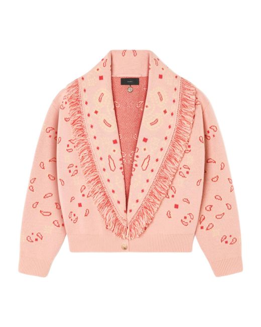 Alanui Pink Bandana Jacquard Cardigan