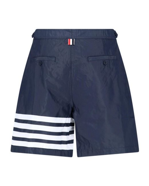 Thom Browne Blue Bar Shorts for men