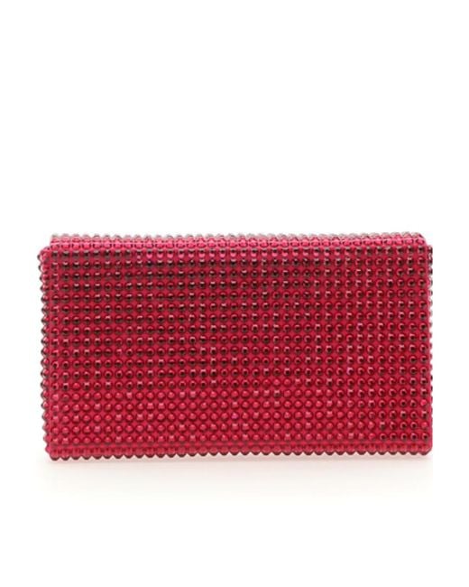 AMINA MUADDI Red Logo Clutch