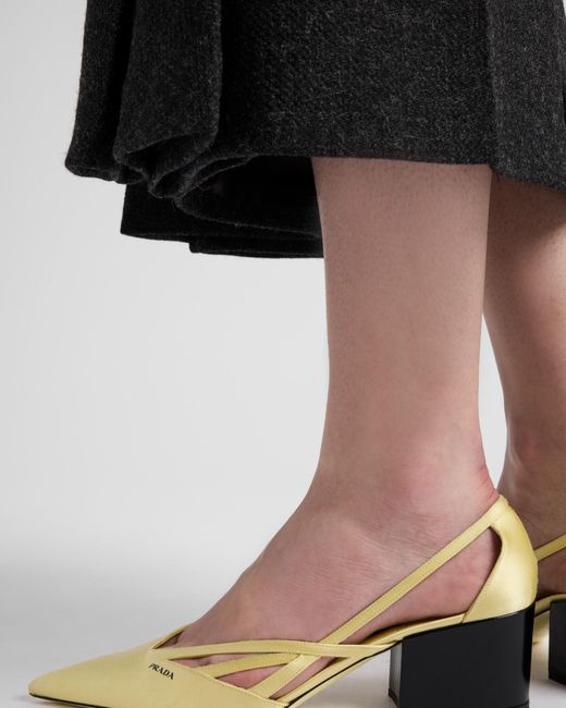 Prada Yellow Cut-Out Detailed Pointed Toe Pumps