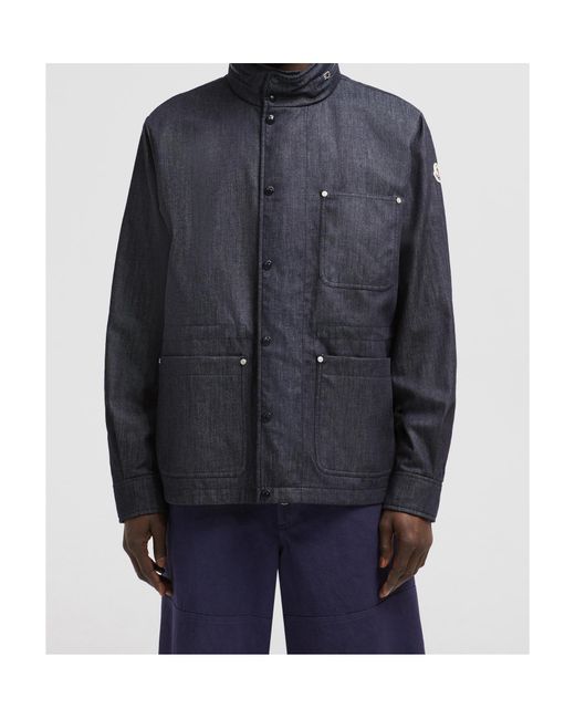 Moncler Blue Chesery Denim Field Jacket for men