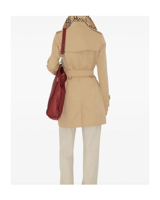 Burberry Natural Gabardine Short Kensington Heritage Trench Coat
