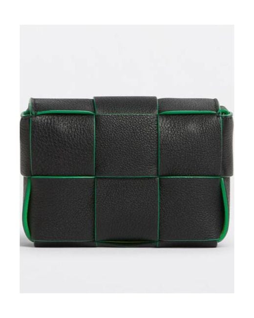 Bottega Veneta Black Logo Knitted Shoulder Bag for men